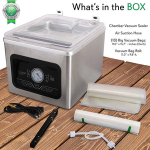 NutriChef PKVS70STS Chamber Food Electric Air Vacuum Sealer Preserver System