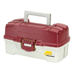 Plano 1-Tray Tackle Box w/Duel Top Access - Red Metallic/Off White - TRAPSKI
