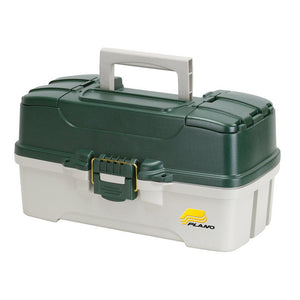 Plano 3-Tray Tackle Box w/Duel Top Access - Dark Green Metallic/Off White - TRAPSKI