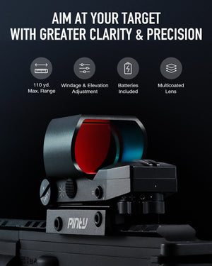 1x40 Reflex Sight, 2MOA, 8 Brightness, Levels 4 Reticle Patterns for Picatinny Weaver Rails