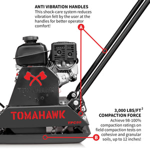 Vibratory Plate Compactor Tamper with Kohler Engine for Dirt Gravel Soil Compaction - TRAPSKI