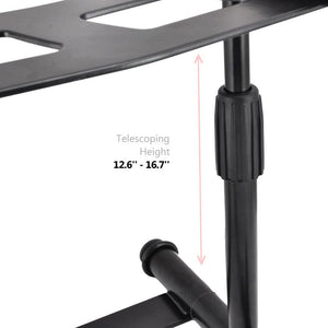 Pyle PLPTS55 Universal Adjustable Rotating DJ Laptop Stand with Travel Case