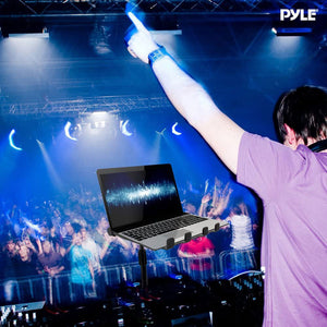Pyle PLPTS55 Universal Adjustable Rotating DJ Laptop Stand with Travel Case