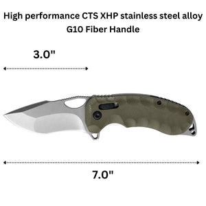 Navigator CTS XHP High Performance Stainless Tool Steel Pocket Knife with Clip & G10 Fiber Handle