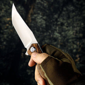 Polaris D2 Steel Pocket Knife with Exotic Sandal Wood Handle