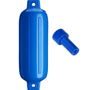 Polyform G-4 Twin Eye Fender 6.5" x 22" - Blue w/Adapter - TRAPSKI
