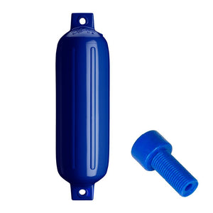 Polyform G-4 Twin Eye Fender 6.5" x 22" - Cobalt Blue w/Adapter - TRAPSKI