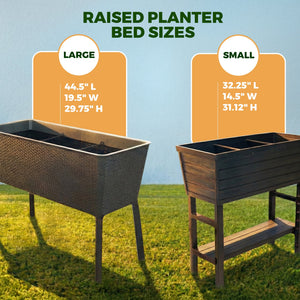 Polymer Outdoor Products 14.5" L x 32.25" W x 31.12" H Raised Garden Bed, Brown