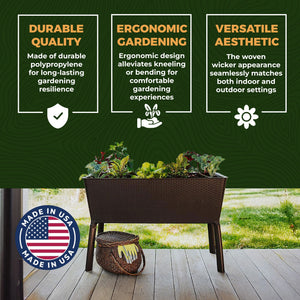 Polymer Outdoor Products 19.5" L x 44.5" W x 29.75" H Raised Garden Bed, Brown - TRAPSKI