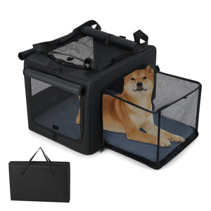 Portable Foldable Pet Carrying Bag with 2 Openings and Comfy Cushion