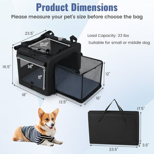 Portable Foldable Pet Carrying Bag with 2 Openings and Comfy Cushion