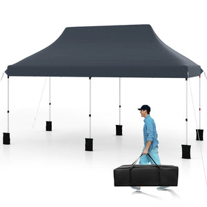 10 X 20 FT Pop up Canopy Tent Foldable Portable Outdoor Gazebo with Carry Bag-Blue