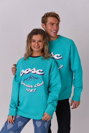 Powder Club Sweatshirt - Aqua - TRAPSKI