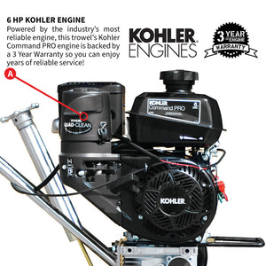 24" Concrete Power Trowel Edger 6HP Kohler Float Pan Blade Screed Finishing Tool