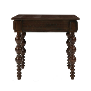 Solid Wood End Table with Drawer in Espresso Finish