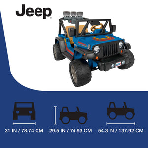 Fisher-Price Power Wheels 2 Seater Retro Jeep Wrangler Ride On Vehicle Toy Car