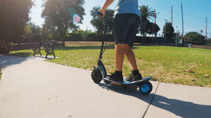 Razor Power Core E100 Electric Scooter with Aluminum Deck and Hand Brake, Blue - TRAPSKI
