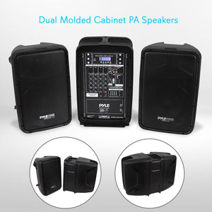 Pyle Stage and Studio 8 Inch Bluetooth PA Loud Speaker and 8 Channel Audio Mixer
