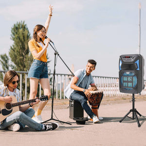 Pyle PPHP82SM Bluetooth Portable PA Speaker and Microphone Karaoke Sound System