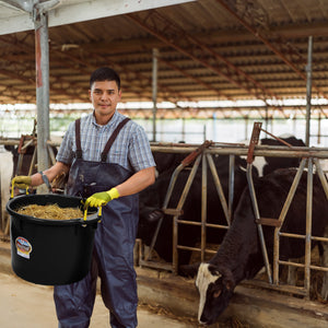 Little Giant 40 Quart Durable and Versatile Utility Muck Tub w/Handles, Black