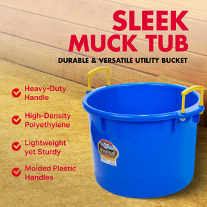 Little Giant 40 Quart Durable and Versatile Utility Muck Tub w/Handles, Blue - TRAPSKI