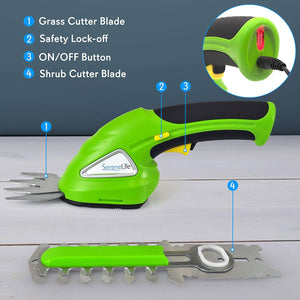 SereneLife Rechargeable Electric Cordless Grass Clipper & Hedge Trimmer (2 Pack) - TRAPSKI