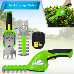 SereneLife Rechargeable Electric Cordless Grass Clipper & Hedge Trimmer (2 Pack) - TRAPSKI