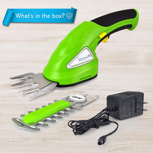 SereneLife Rechargeable Electric Cordless Grass Clipper & Hedge Trimmer (2 Pack) - TRAPSKI