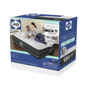Sealy Tritech Queen Sized 20" Air Mattress Bed 2 Person w/Built-In AC Pump & Bag