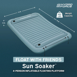 Bestway Hydro-Force Sun Soaker Inflatable 4 Person Water Float Platform Lounger
