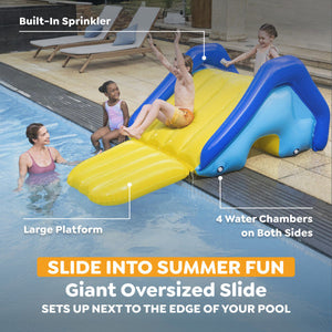 Bestway H2OGO! Giant Inflatable Outdoor Pool Water Slide with Built-In Sprinkler