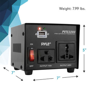 Pyle PVTC320U Step Up and Step Down 500 Watt Power Supply Voltage Converter