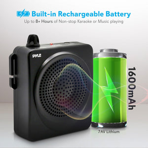 PylePro PWMA50B 50 Watt Portable Rechargeable PA System with Headset Mic, Black - TRAPSKI