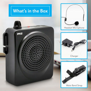 PylePro PWMA50B 50 Watt Portable Rechargeable PA System with Headset Mic, Black - TRAPSKI