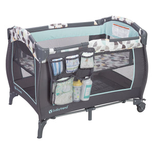 Baby Trend Trend-E Nursery Center Playard Portable Crib w/ Bassinet, Doodle Dots - TRAPSKI