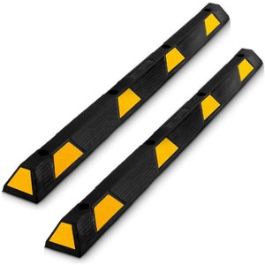 Pyle PCRSTP14 72" Car/Truck Vehicle Driveway Parking Wheel Stop Block (4 Pack)
