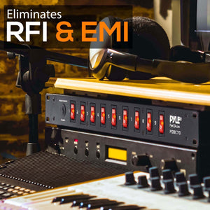 Pyle PDBC70 15 Amp Rack Mountable 9 Outlet Power Strip Surge Protector (2 Pack)