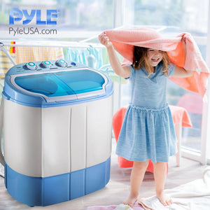 Pyle 2 in 1 Portable Compact Mini Top Load Washing Machine and Spin Dryer Unit