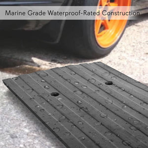 Pyle Car/Truck Rubber Curbside Driveway Ramp Threshold Bridge Track (4 Pack)