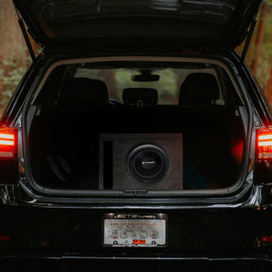 QPower QBASS Vented Chamber 12" Single Audio Subwoofer Enclosure Box, Charcoal