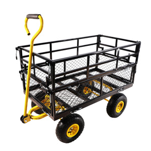 Outdoor Wagon Cart with Metal Frame - Green