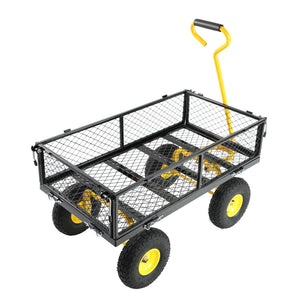 Outdoor Wagon Cart with Metal Frame - Green