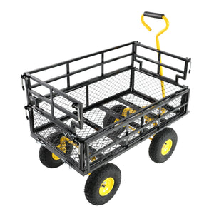 Outdoor Wagon Cart with Metal Frame - Green
