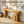 Solid Wood Console Table with Rustic Farmhouse Style – Natural Wood