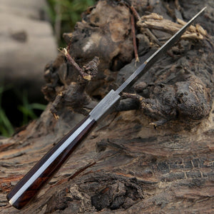 Radiant Damascus Hunting Knife with Rosewood Handle