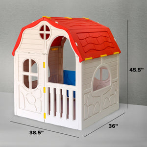Ram Quality Products Kid's Cottage Foldable Plastic Toddler Outdoor Playhouse - TRAPSKI