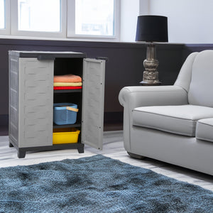 RAM Quality Products PREMIUM Utility 2 Shelf Lockable Storage Cabinet, Gray