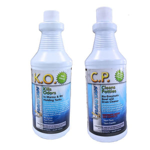 Raritan Potty Pack w/K.O. Kills Odors C.P. Cleans Potties - 1 of Each - 32oz Bottles - TRAPSKI