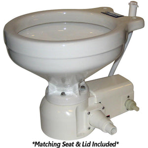 Raritan Sea Era Toilet - Marine Size - Freshwater Solenoid - Straight 90 Discharge - Smart Toilet Control - 12v - TRAPSKI