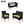 4 PC Rattan Patio Furniture Set with Cushions - Black and Green